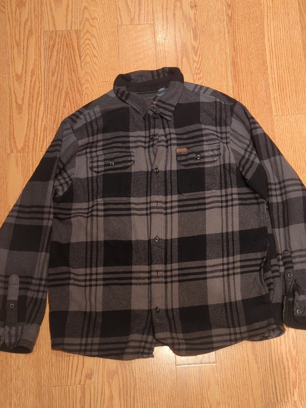 Orvis Black and Gray Plaid Lightweight Shirt Jacket